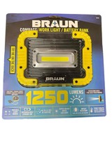 NEW Braun 1250 Lumens Compact Portable Work Light Battery Bank 56163 - £27.37 GBP
