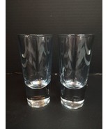 Pair set of 2 Libby Crisa Series Tall Shot Glasses Clear Weighted Bottom - £11.72 GBP