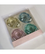 Easter Eggs 4 Glass Multi-color T Light Candle Holder Dennis East Intern... - $34.73 CAD