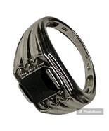 Vintage  Sterling Silver Men&#39;s CZ and Onyx Ring Size11.75 - $2,603.44 MXN