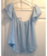 Heart And Hips Light Blue Flowy  Off Shoulder Top Junior Size Large   NWT - $14.99