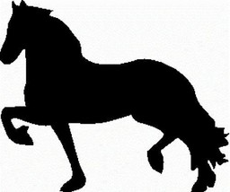 Friesian Horse Trotting Equine Decal Black Silhouette Profile Sticker on... - £3.18 GBP