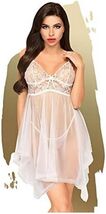 Penthouse Naughty Doll Sheer Dress With Thong-White S/M-Boxed - $39.99