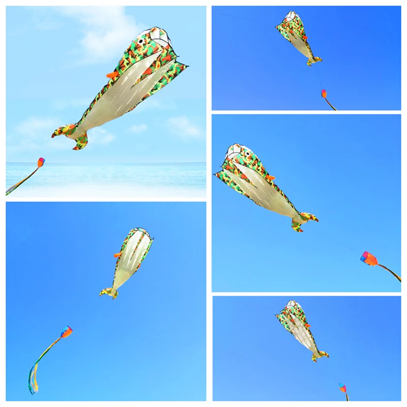 free shipping large dolphin kite nylon ripstop fabric kite line animated kites - £20.31 GBP