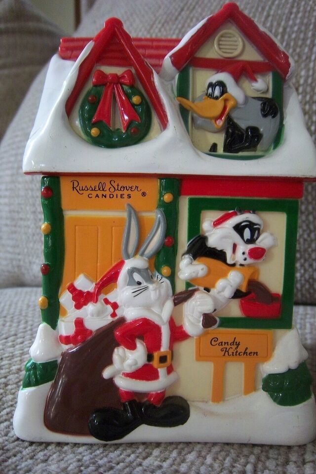 Warner Bros Looney Tunes Russell Stover  Christmas Coin Bank 1997 Vintage Empty - £7.86 GBP