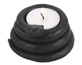 Pack Of 2 Witchcraft Dark Magic Black Coiled Snake Tea Light Votive Cand... - $19.99