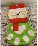 Simply Holiday Cat Christmas Stocking Paw Print Design 16 Inch  Brand New - £9.91 GBP