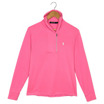 Polo Golf Ralph Lauren Top Womens Medium Pink Hoodie Long Sleeve Quarter... - $14.84