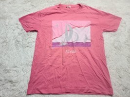 Single Stitch Florida Pink T-Shirt M/L? Florida Sail Boat Ocean Birds 19... - £6.03 GBP