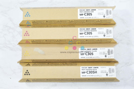 4 New OEM Ricoh MP C305, MP C305H CMYK Toners 841591,841592,841593,841621 - £116.31 GBP