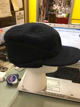 Mackinaw Hat Cap Dark Blue Ear Flap Elmer Fudd Hunting Vintage Medium Dorfman - £39.17 GBP