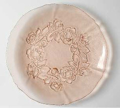 Arcoroc Rosa Pink, Rosalie, Raised Flowers Salad Plate Peach Color -Made In Fran - £10.93 GBP