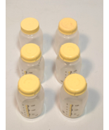 Medela Breast Milk Storage Breastfeeding Bottles w Lids Containers 6 Bot... - £10.09 GBP
