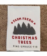 Vintage Christmas Flour Sack Dish Towel Farm Fresh Trees 26x28 Inch - €12,15 EUR