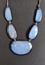 Lucite Foiled Blue  Statement Necklace - $22.77