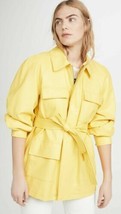 Elegant Yellow Women Trench Coat Halloween Lambskin Leather Stylish Casual Party - £122.94 GBP
