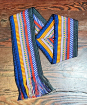 VTG Handwoven Cotton Sash Tie Belt Boho Hippie Chic 57” Long 4” Wide Dead Stock - £39.55 GBP