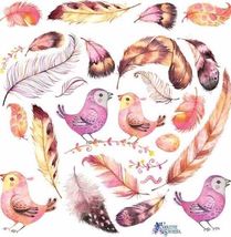 1 Sheets Birds &amp; Feathers Stickers Planner Stickers for DIY Crafts Scrap... - £4.68 GBP