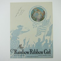 Sheet Music My Rainbow Ribbon Girl Gus Edwards Arthur Penn WWI WW1 Antique 1918 - £15.97 GBP