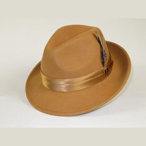 Men Bruno Capelo Dress Hat Australian Wool Crushable Fedora Giovani Un103 Camel image 2
