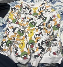 LOONEY TUNES Vintage  Womens Size M 7-9 MARVIN MARTIAN BUGS DAFFY Sweater - $226.15 MXN