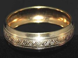 Vintage Bangle Bracelet  Gold Tone Engraved 1980S - $17.77