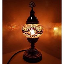 LaModaHome Turkish/Moroccan/Tiffany Style Glass Desk Table Lamp 29cm - Tree_G14 - £30.24 GBP
