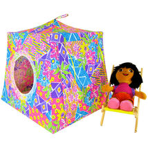 Toy Play Pop Up Doll Tent, 2 Sleeping Bags, Multicolored Print Fabric - £19.83 GBP