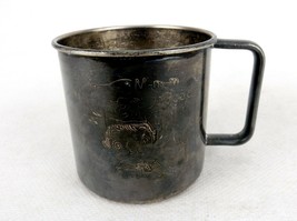 Vintage Child/Baby Cup, Campbell&#39;s Soup &quot;M-m-m Good&quot;, Silver Plate on Copper - £15.08 GBP