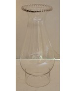 Vtg 7.5&quot; Clear Glass Beaded Rim Hurricane Chimney Table Lamp Light Shade... - €16,17 EUR