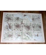 1922 VINTAGE MAP OF MANCHESTER BIRMINGHAM LIVERPOOL BRISTOL GLASGOW EDIN... - £26.41 GBP