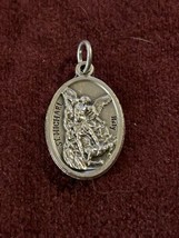 Patron Saint St Michael And Guardian Angel Pendant 1&quot; Italy - $143.34 MXN