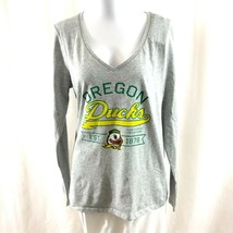 NCAA Oregon Ducks Womens T Shirt V Neck Long Sleeve Gray Champion L - £7.70 GBP
