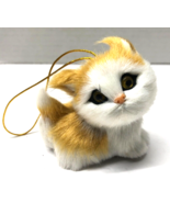 Orange &amp; White Fur Realistic Big Eyes Cat Ornament - $150.53 MXN