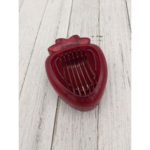 Strawberry Shaped Metal Red Boiled Egg Slicer Fruit 3&quot; X 3 1/2&quot; - £7.95 GBP