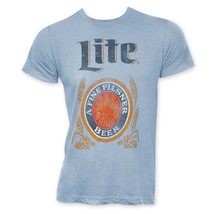 Miller Lite Classic Logo Men&#39;s Light Blue T-Shirt Blue - £27.66 GBP+