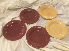 Woven Traditions 3 Paprika and two Butternut by Longaberger Bread Plates 7&quot; - $32.00