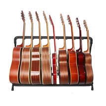 Round Tube Folding Multiple Guitar Holder Rack Stand Holds Up To 9 Guitars - £57.84 GBP