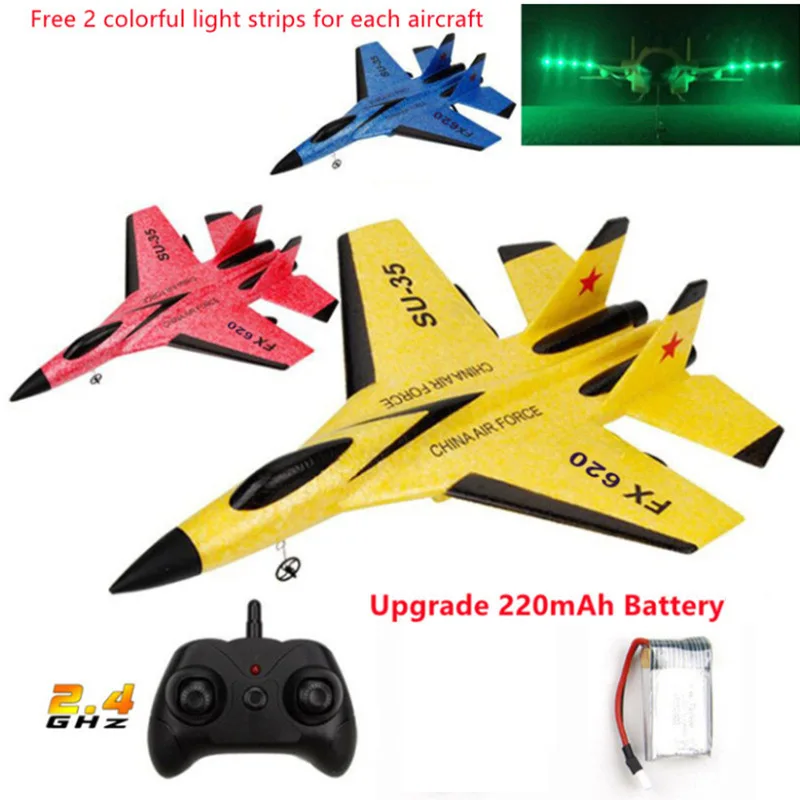 ZK30 RC Plane SU-35 With LED Lights Remote Control Flying Glider Aircraft 2.4G - £29.37 GBP+