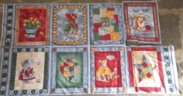 Lot Of 8 Quilt Squares Suzie Q Country Pleasures Holly Hobbie Cotton Fabric - £14.33 GBP