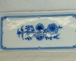 RGK Leander 1946 Boheme Butter Tray Dish Cobalt Blue Flower Pattern Loucky - $26.72