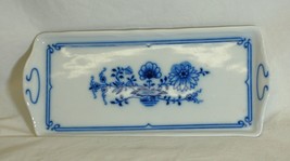 RGK Leander 1946 Boheme Butter Tray Dish Cobalt Blue Flower Pattern Loucky - £21.35 GBP