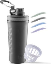 26oz Insulated Shaker Bottle Insulated Stainless Steel Water Bottle Wire Whisk, - £10.69 GBP
