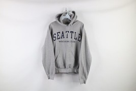 Vintage Womens Small Distressed Seattle Washington Block Letter Spell Out Hoodie - £39.40 GBP