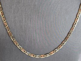 Authenticity Guarantee 
Womens Vintage Estate 14k Mixed Gold Chain Link Neckl... - £1,214.46 GBP