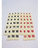 Rummikub Tile Lot 54 Red Black Joker Numbered Tiles Parts Craft Pieces - £3.89 GBP