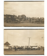 RPPC Postcards Cars 1930&#39;s Town Fall Festival Gathering of People Band S... - £4.69 GBP