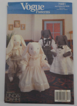 VOGUE CRAFT PATTERN #7981 BOY &amp; GIRL BUNNIES W/ OUTFITS DESIGN LINDA UNC... - $9.99