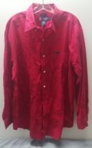 Chaps Easy Care Red Long Sleeve Button Up Shirt Size Large (Chb1) - £12.38 GBP