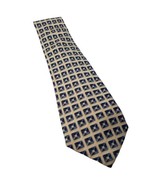 Executive Silks Light Beige w/Small Blue Squares 100% Silk Neck Tie - £7.43 GBP
